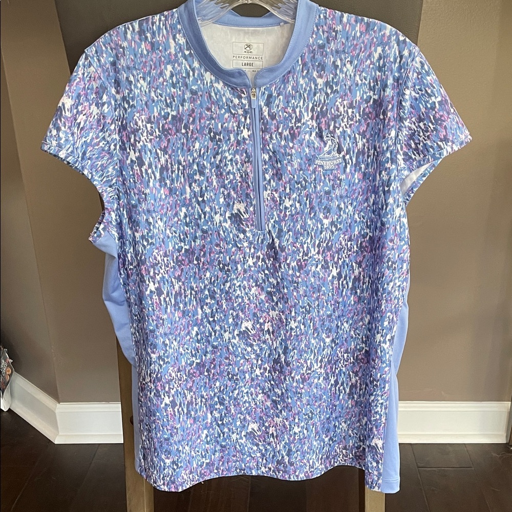 Ahead Blue and Purple Patterned Pinehurst Polo Shirt